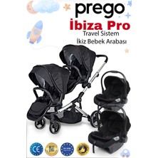 Prego 2071 Ibiza Pro Ikiz Travel Sistem Bebek Arabası - Siyah