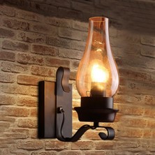Sunshinee Vintage Endüstriyel Retro Duvar Lambası Rustik Kasnak Kapalı Aplik Lamba Armatür Yatak Odası Balkon Koridor Koridor Işıkları (Yurt Dışından)