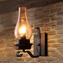Sunshinee Vintage Endüstriyel Retro Duvar Lambası Rustik Kasnak Kapalı Aplik Lamba Armatür Yatak Odası Balkon Koridor Koridor Işıkları (Yurt Dışından)