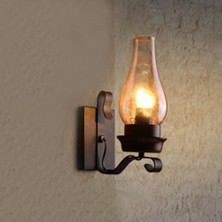 Sunshinee Vintage Endüstriyel Retro Duvar Lambası Rustik Kasnak Kapalı Aplik Lamba Armatür Yatak Odası Balkon Koridor Koridor Işıkları (Yurt Dışından)
