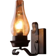 Sunshinee Vintage Endüstriyel Retro Duvar Lambası Rustik Kasnak Kapalı Aplik Lamba Armatür Yatak Odası Balkon Koridor Koridor Işıkları (Yurt Dışından)