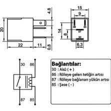 Üstün Mikro Röle 12V 40A 4p 4 Fişli Dirençli Çift Platin