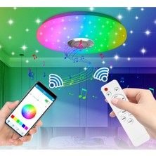 Sunshinee LED Tavan Lambası Kablosuz Uzaktan Akıllı Işık Rgb Kısılabilir App Bluetooth Müzik Yatak Odası Oturma Için 335X70MM (Yurt Dışından)