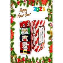 Carnaval Socks 5'li Havlu Yılbaşı Desenli Hediye Çorap Seti