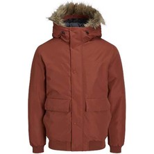 Jack & Jones Erkek Jjchamp Kapüşonlu Mont 12236822 Tarçın
