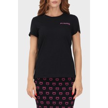 Pinko  Pamuk Logo Baskılı Regular Fit T Shirt Kadın T Shirt 100355 A13K Z99