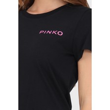 Pinko  Pamuk Logo Baskılı Regular Fit T Shirt Kadın T Shirt 100355 A13K Z99