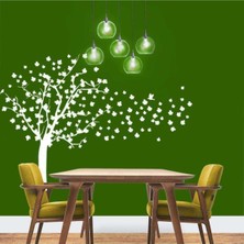 CLK Auto Rüzgardan Uçuşan Çiçekler Dekoratif Duvar Sticker, Çıkartma, Etiket Yeşil 001