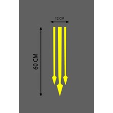 CLK Auto Oto Kaput Sticker Ok Ucu 3'lü Sarı 12*60 cm 001