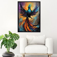 mixefor Çerçeveli Anka Kuşu Tablo -Modern Kanvas Baskı Tablo - Tablo Dıştan Dışa Ölçü 55CMX75CM