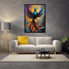 mixefor Çerçeveli Anka Kuşu Tablo -Modern Kanvas Baskı Tablo - Tablo Dıştan Dışa Ölçü 55CMX75CM