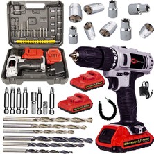 Jack Power Patriot Darbeli 88 V 10 Ah Samsung Çift Akülü Vidalama Matkap +Usta Set