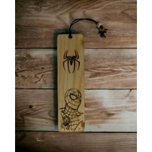 Woodenay Spiderman Örümcek Adam Desenli Kitap Ayracı Çam Ağacı