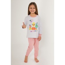 RolyPoly Winner Gri Kız Çocuk Uzun Kol Pijama Takım