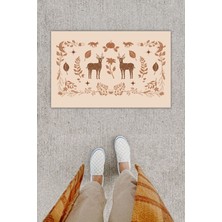 Dijital Baskı Yeşil Dış ve Iç Mekan Doğal Taş Desen Kapı Önü Paspası