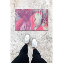 Dijital Baskı Yeşil Dış ve Iç Mekan Doğal Taş Desen Kapı Önü Paspası