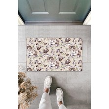 Dış ve Iç Mekan Pudra Kapı Önü Paspası Çiçek Desen Paspas