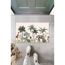 Dijital Baskı Yeşil Dış ve Iç Mekan Doğal Taş Desen Kapı Önü Paspası