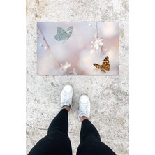 Dijital Baskı Yeşil Dış ve Iç Mekan Doğal Taş Desen Kapı Önü Paspası