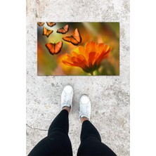 Dijital Baskı Yeşil Dış ve Iç Mekan Doğal Taş Desen Kapı Önü Paspası