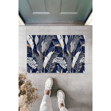 Çok Amaçlı Dijital Yaprak Lacivert Kapı Paspası Dış Mekan Paspas