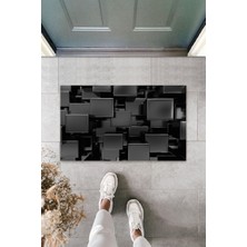 Dijital Baskı Yeşil Dış ve Iç Mekan Doğal Taş Desen Kapı Önü Paspası