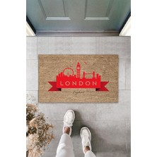 Çok Amaçlı Dijital Baskı Bej London-England Dış ve Iç Mekan Paspas