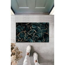 Çok Amaçlı Dijital Modern Yeşil-Gold Kapı Paspası Dış Mekan Paspas