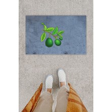 Dijital Baskı Yeşil Dış ve Iç Mekan Doğal Taş Desen Kapı Önü Paspası