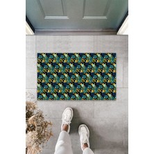 Dijital Baskı Yeşil Dış ve Iç Mekan Doğal Taş Desen Kapı Önü Paspası