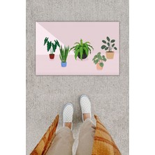 Dijital Baskı Yeşil Dış ve Iç Mekan Doğal Taş Desen Kapı Önü Paspası