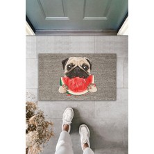 Dijital Baskı Yeşil Dış ve Iç Mekan Doğal Taş Desen Kapı Önü Paspası