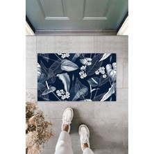 Çok Amaçlı Dijital Baskı Lacivert Yaprak Dış ve Iç Mekan Paspas