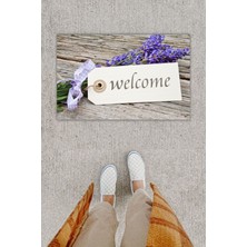 Dijital Baskı Yeşil Dış ve Iç Mekan Doğal Taş Desen Kapı Önü Paspası