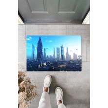 Dijital Baskı Yeşil Dış ve Iç Mekan Doğal Taş Desen Kapı Önü Paspası