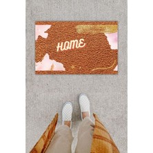 Dijital Baskı Dekoratif Home Kahverenk Kapı Önü Paspası