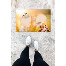 Dijital Baskı Renkli Dış ve Iç Mekan Köpek Desen Kapı Önü Paspası