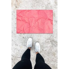 Dijital Baskı Pembe Dış ve Iç Mekan Buruşuk Kağıt Desen Kapı Önü Paspası