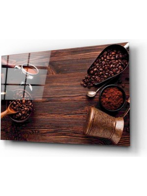 MiraLive  Kahve Çekirdeği Cam Tablo