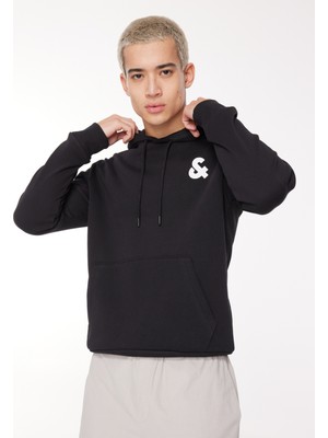 Jack & Jones Kapüşon Yaka Siyah Erkek Sweatshirt 12261184_JCOAND Sweat Hood Exc