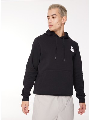 Jack & Jones Kapüşon Yaka Siyah Erkek Sweatshirt 12261184_JCOAND Sweat Hood Exc