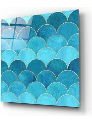 MiraLive Mavi Halkalar Cam Tablo