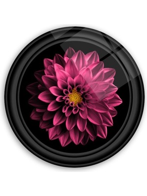 MiraLive Çiçek Yuvarlak Cam Tablo