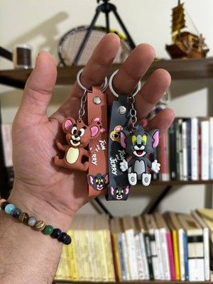 Ninova Aksesuar 2'li Tom & Jerry 3D Anahtarlık ve Çanta Aksesuarı Plastik Malzemeden