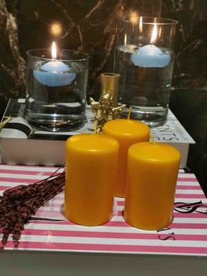 Iv Candles Sweet&home 3'lü Turuncu Baton Mum