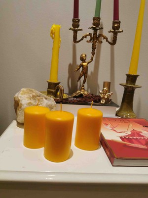 Iv Candles Sweet&home 3'lü Turuncu Baton Mum