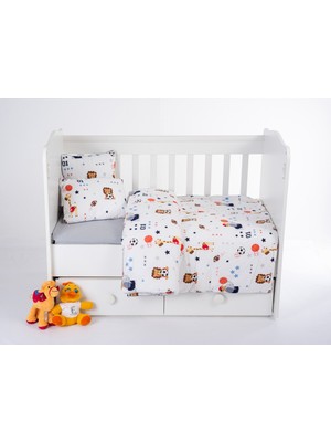 Patalena Home %100 Pamuk, 7 Parça Bebek Nevresim Takımı (Nevresim, Çarşaf, Yorgan, 2 Yastık ve Kılıfları), 100x150 cm