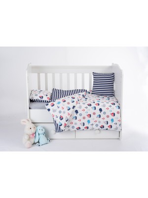 Patalena Home %100 Pamuk, 7 Parça Bebek Nevresim Takımı (Nevresim, Çarşaf, Yorgan, 2 Yastık ve Kılıfları), 100x150 cm