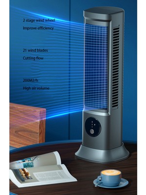 Decisive Masaüstü Bladeless Fan, USB Şarj Edilebilir Taşınabilir Klima 3 Hız Sessiz Masa Kulesi Fanı (Yurt Dışından)