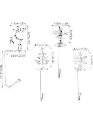 Decisive 4 Adet Noel Çorap Tutucu, Metal Noel Ağacı Kar Tanesi Dekoratif Çorap Tutucu Noel Çorap Kanca Askıları (Yurt Dışından)